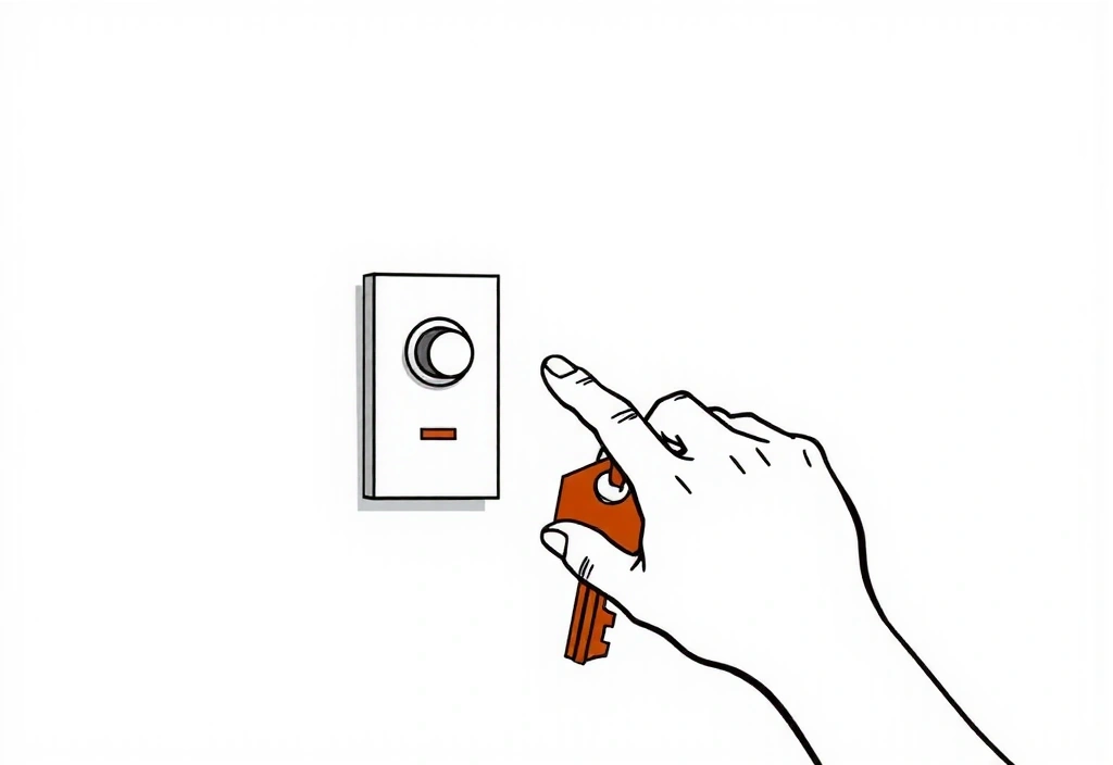 Abstraction visuelle représentant le contrôle et l'accès clé.