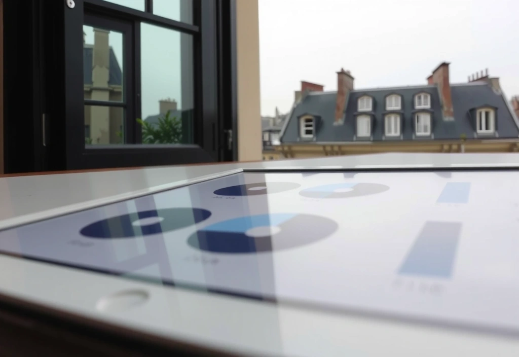 Tablette avec tableau de bord marketing