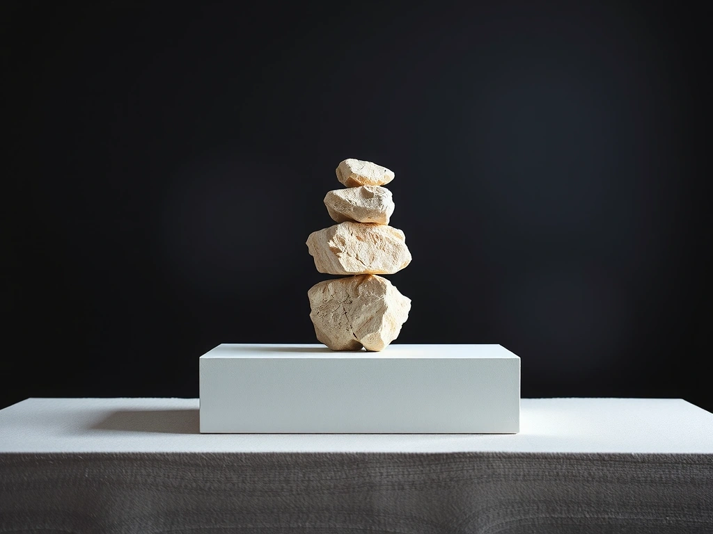 Sculpture de pierre équilibrée - métaphore de la responsabilité